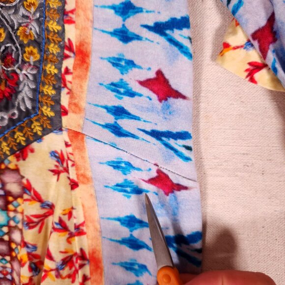 Soft Surroundings Tunic Top Womens M Floral Embroidered Boho 3/4 Sleeve Colorful - Picture 7 of 14